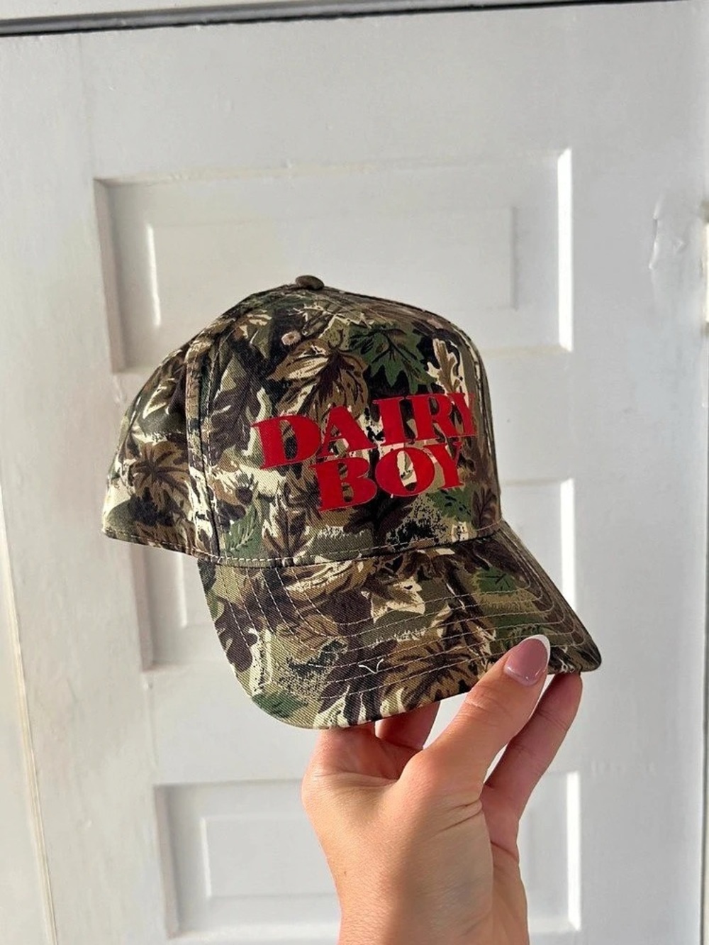 Dairy Boy Baseball Cap - Decoy Camo in Earth, Green & Red